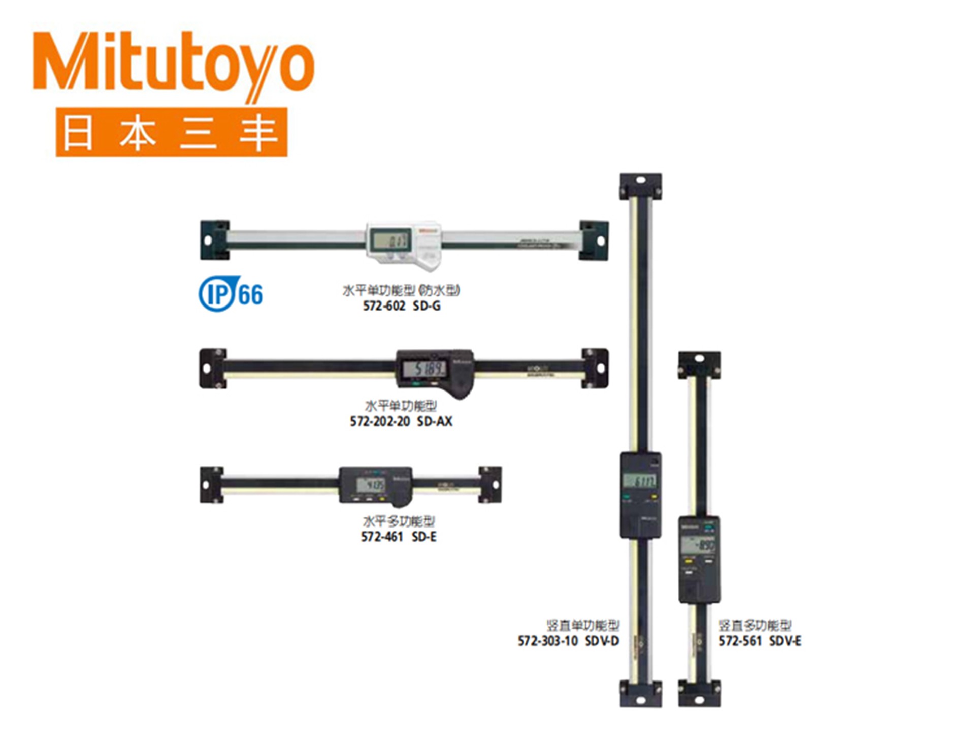 Mitutoyo三丰572系列竖直/水平多功能防水型数据输出数显