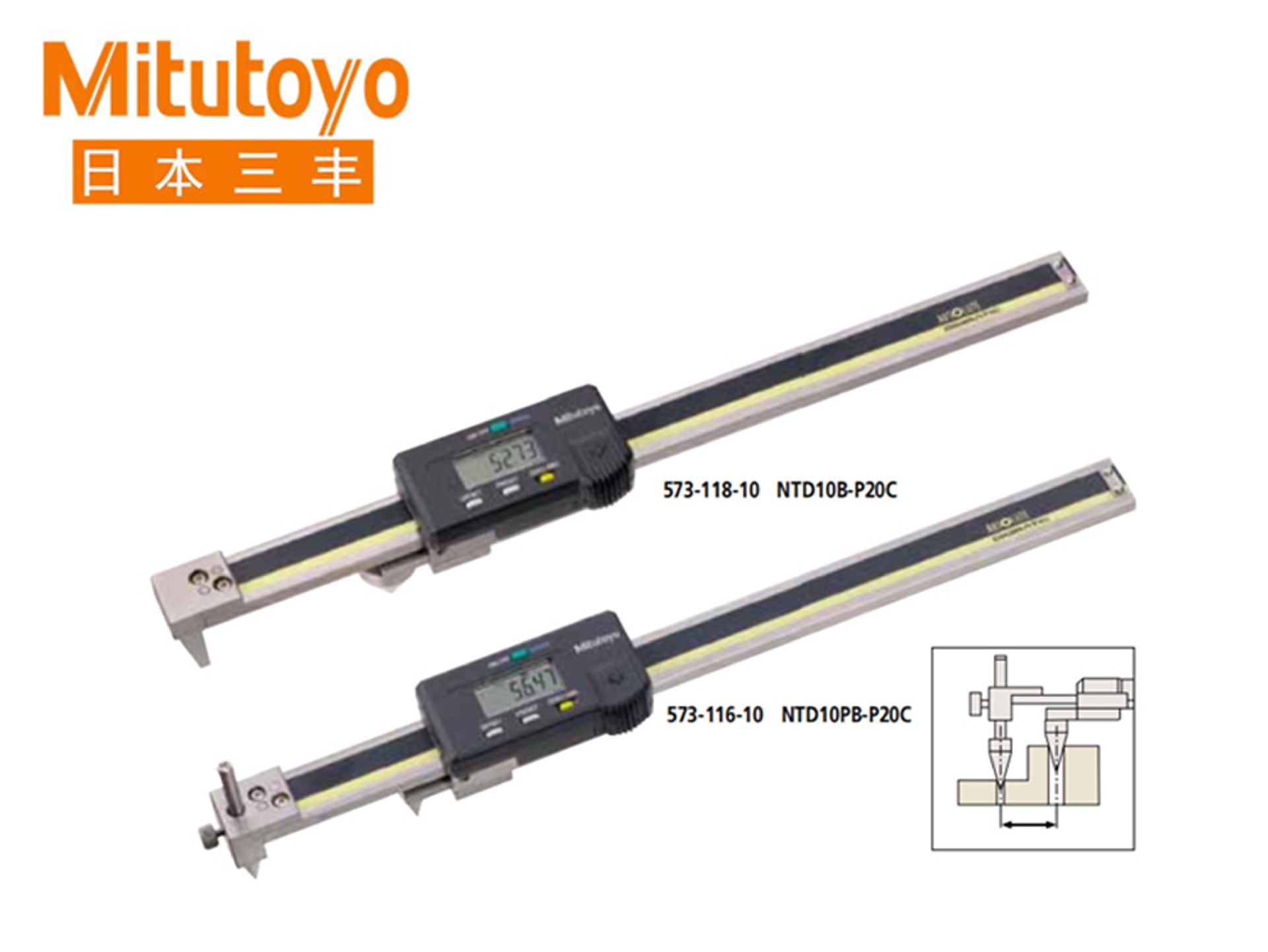 Mitutoyo三丰573系列IP67 SPC数据输出 背置量爪型中心线NTD10B-P20C