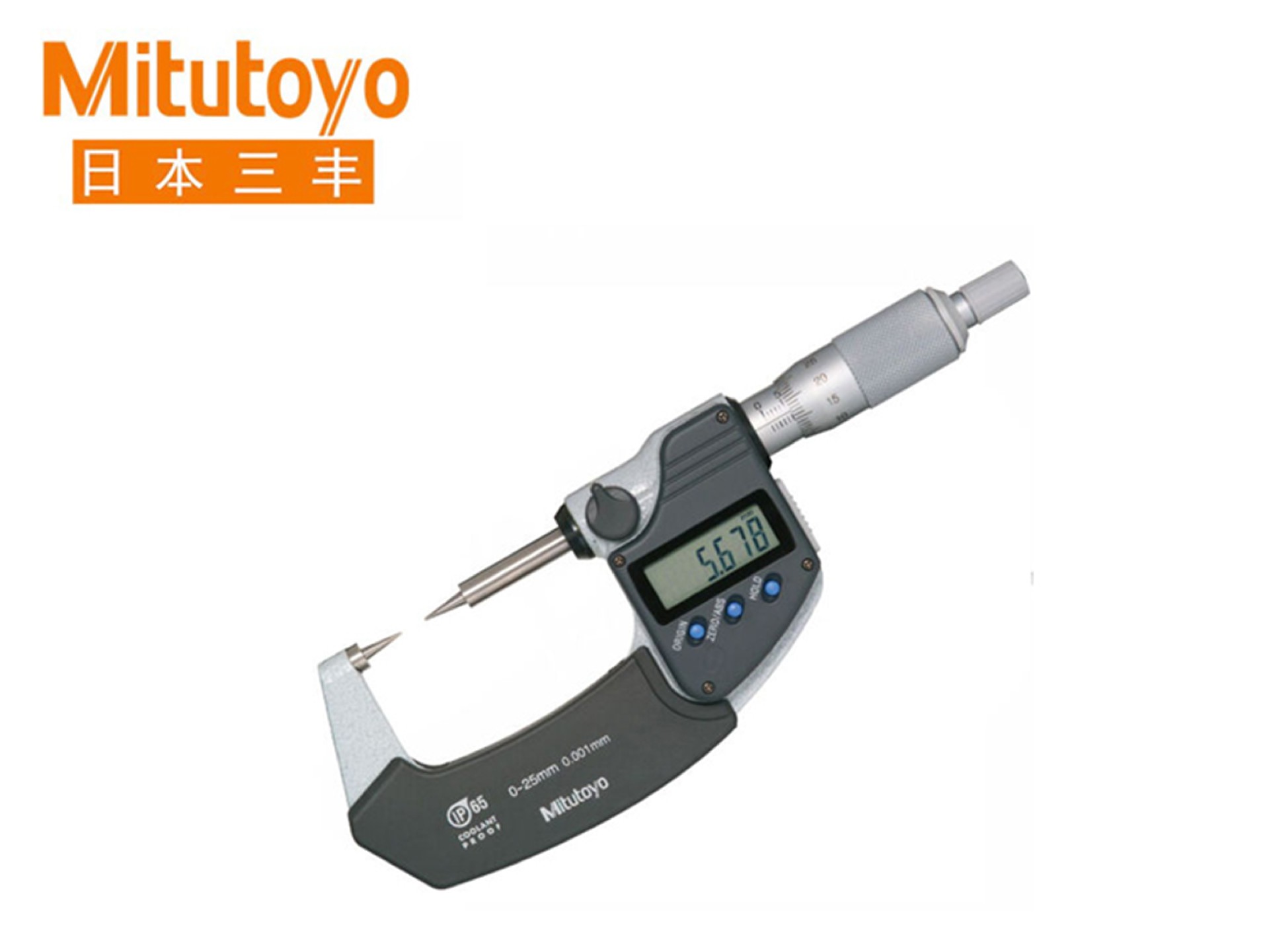 Mitutoyo三丰342系列IP65数显尖爪千分尺 带硬质合金头